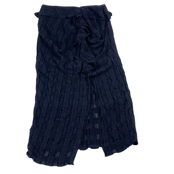 Rachel Comey Black Ruffled Midi Skirt w Side Slit - Size 4 - Picture 2 of 9